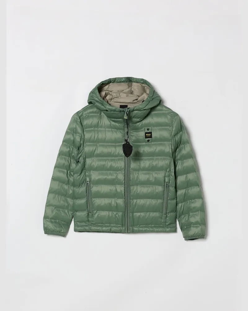 Blauer Gesteppte Daunenjacke aus wattiertem Nylon Grün