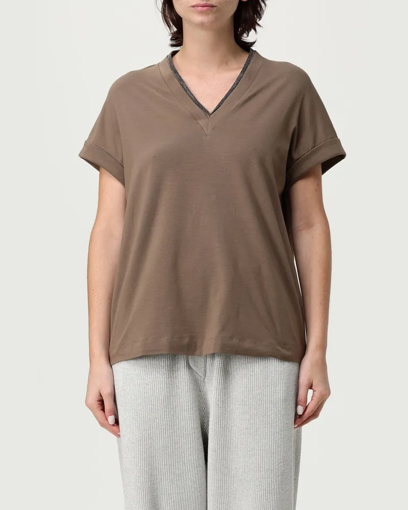 Brunello Cucinelli T-shirt damen Braun