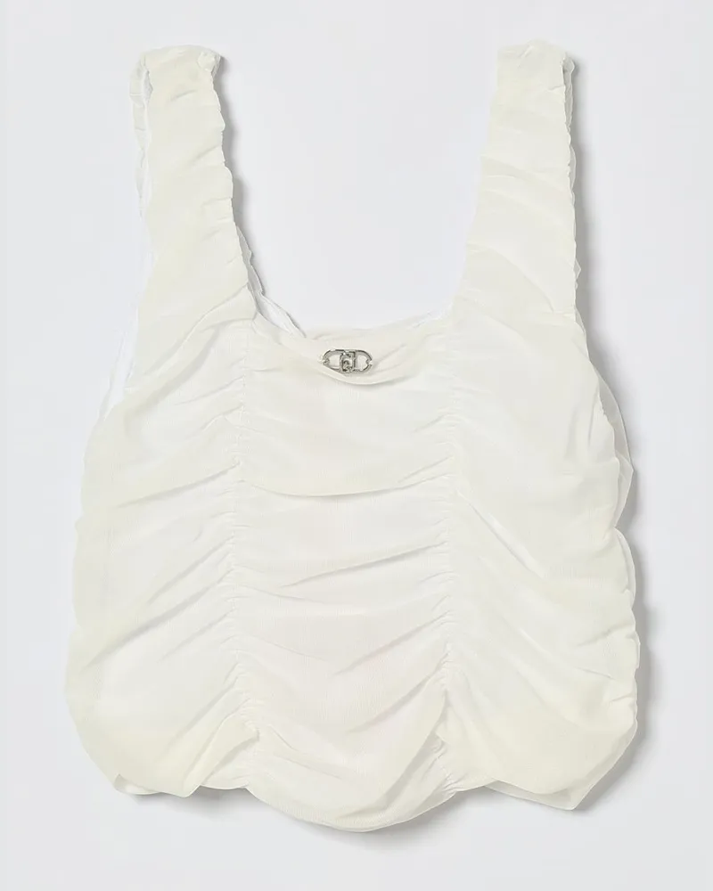 Liu Jo Gerafftes Polyester-Top Weiß