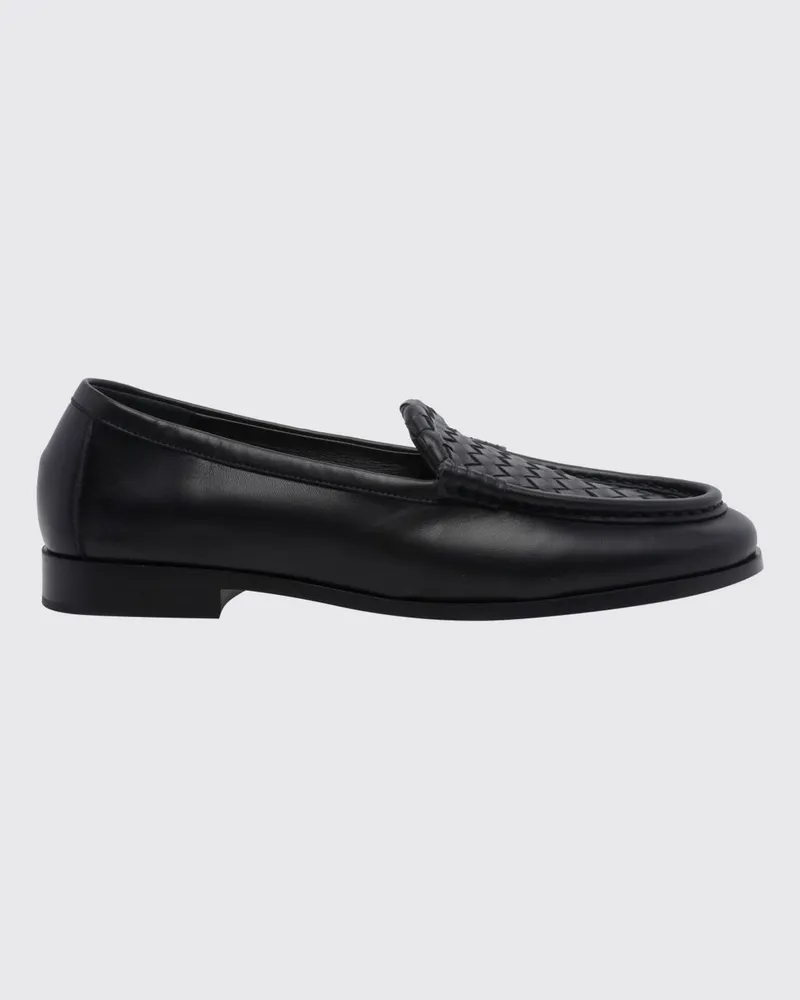 Bottega Veneta Silenzio Loafers aus Lammleder mit Intrecciato-Muster Schwarz