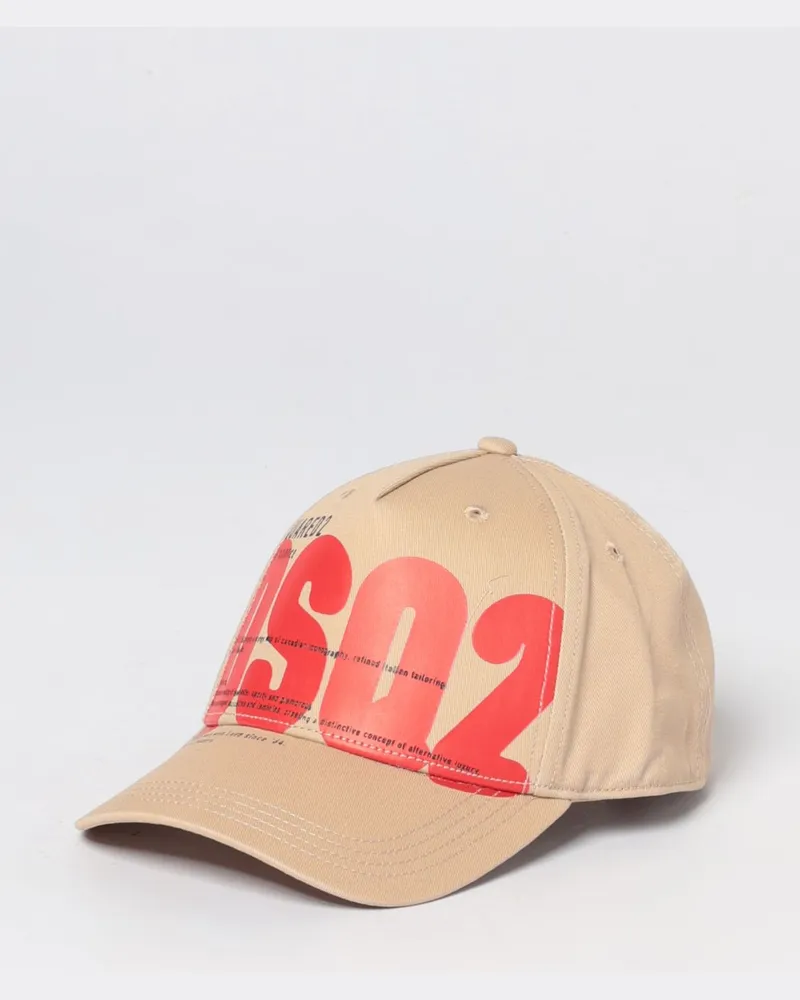 Dsquared2 Baumwoll-Twill-Mütze mit Logo Beige