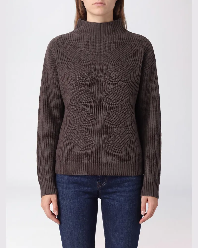 Herno Rollkragenpullover aus reiner Wolle mit überschnittenen Schultern und Trichterkragen Braun