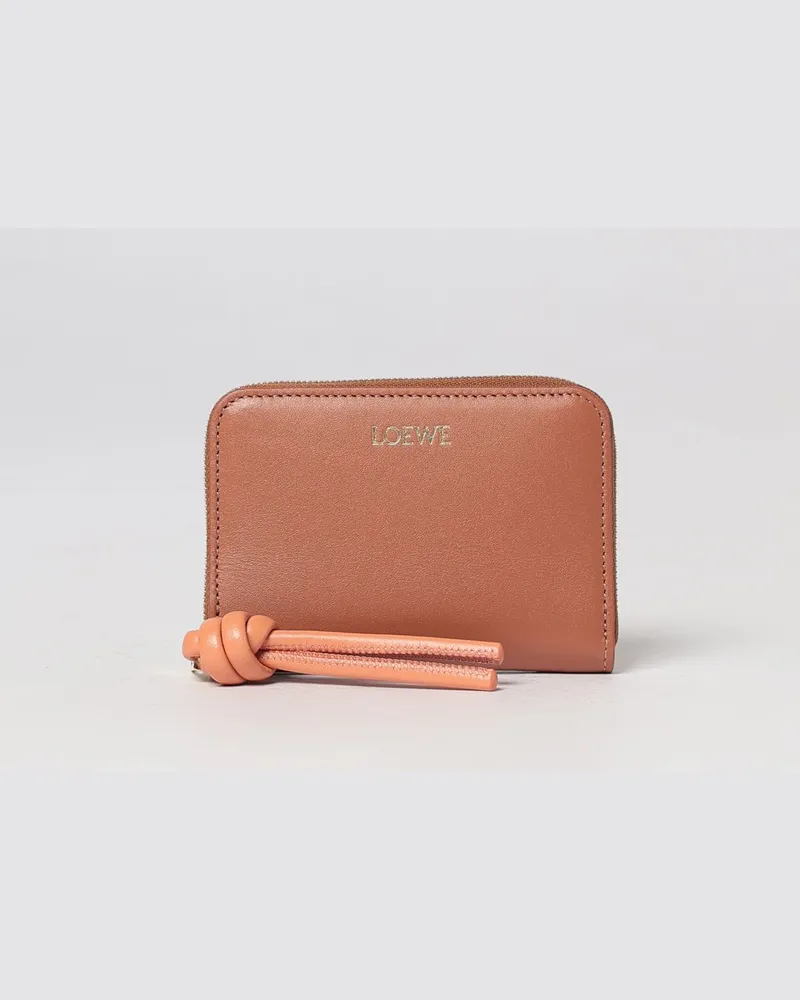 Loewe Continental-Brieftasche aus Kalbsnappaleder mit Reißverschluss Braun