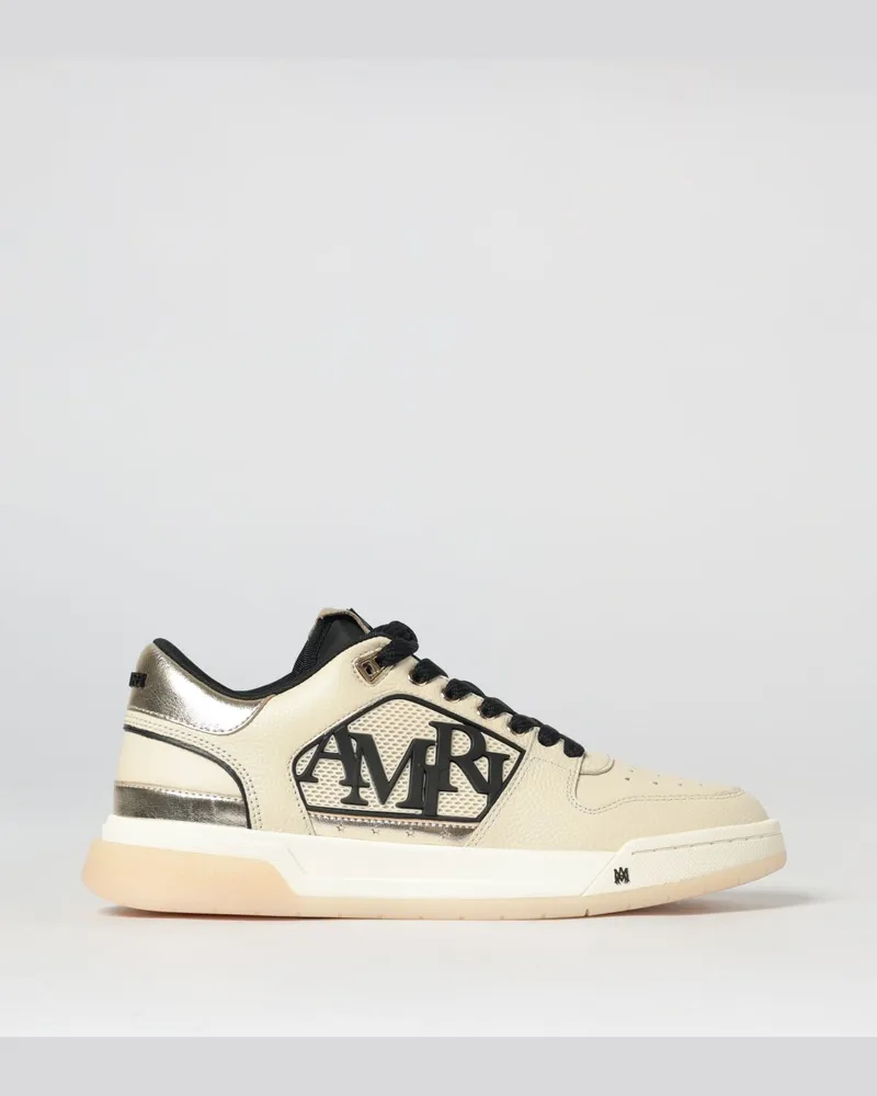 Amiri Classic Low Sneakers aus genarbtem Leder Beige