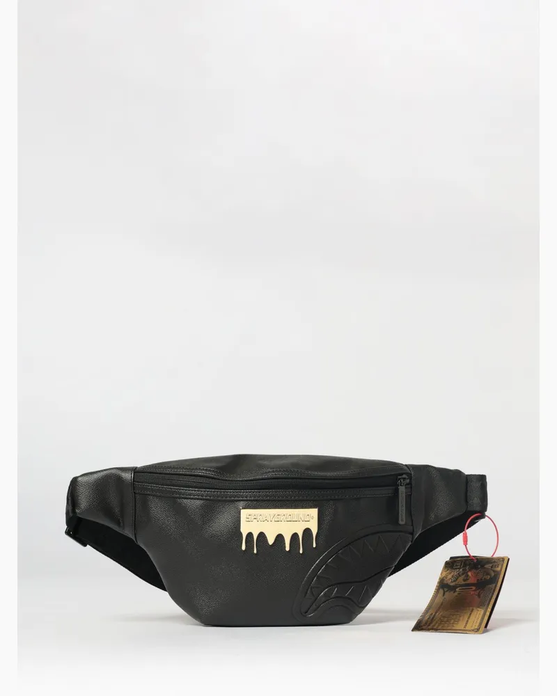 Sprayground Gürteltasche aus Kunstleder mit Logo Schwarz