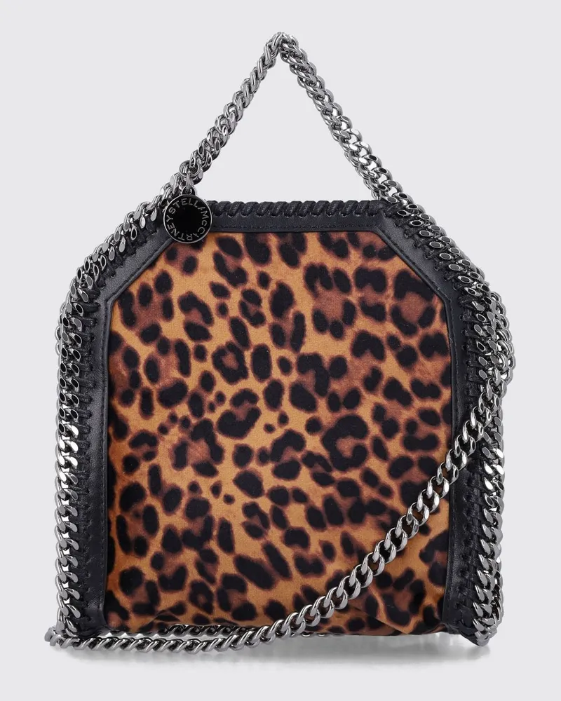 Stella McCartney Falabella Mini-Handtasche aus Alter Mat mit Animal-Print Braun