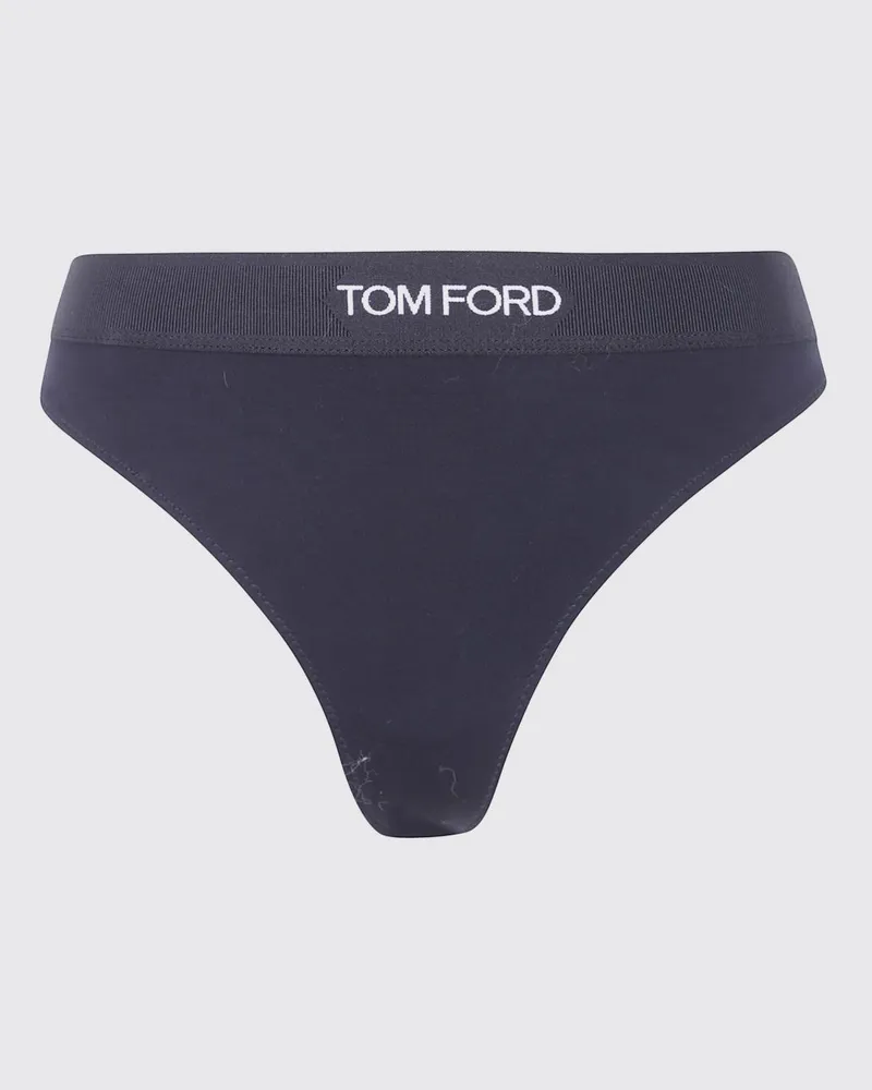 Tom Ford Stretch-Modal-Tanga mit kontrastierendem Logo-Jacquard-Elastikbund Schwarz