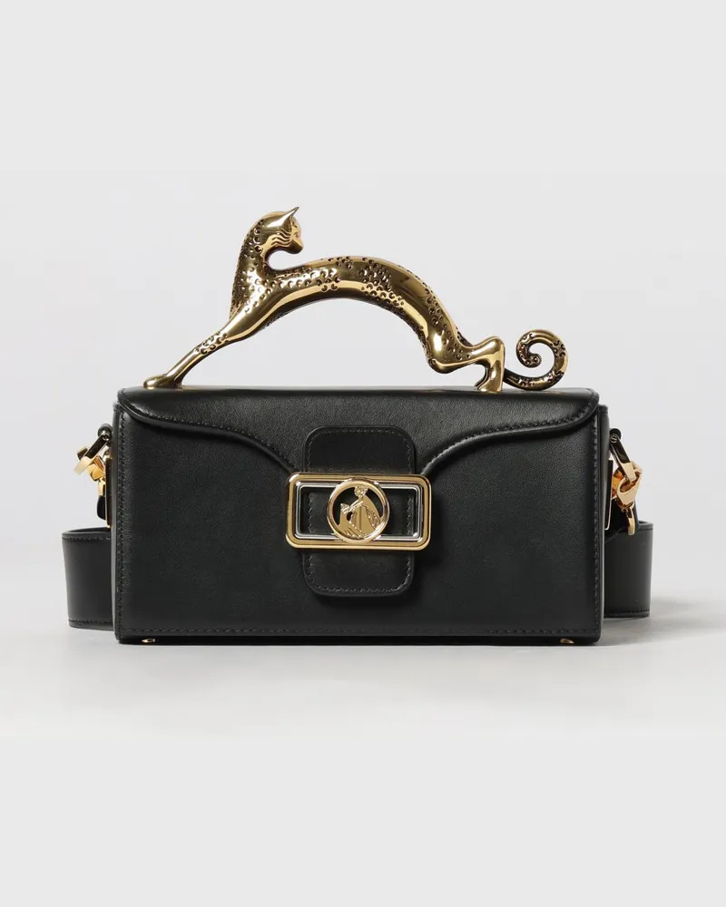 Lanvin Ledertasche mit skulpturalem Griff Schwarz