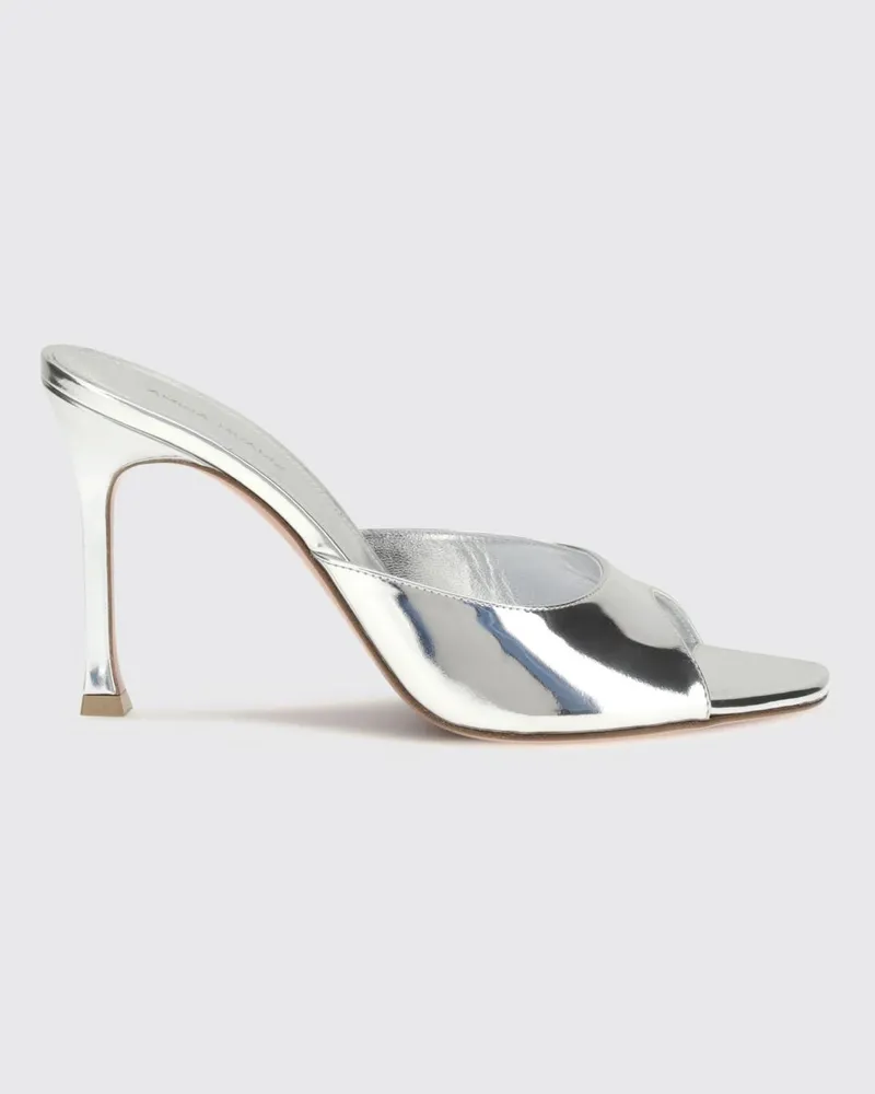 Amina Muaddi Schuhe damen Silber