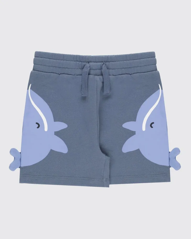Stella McCartney Kids Jogging-Shorts für Jungen aus Baumwolle mit Grafikdruck und Kordelzug Blau