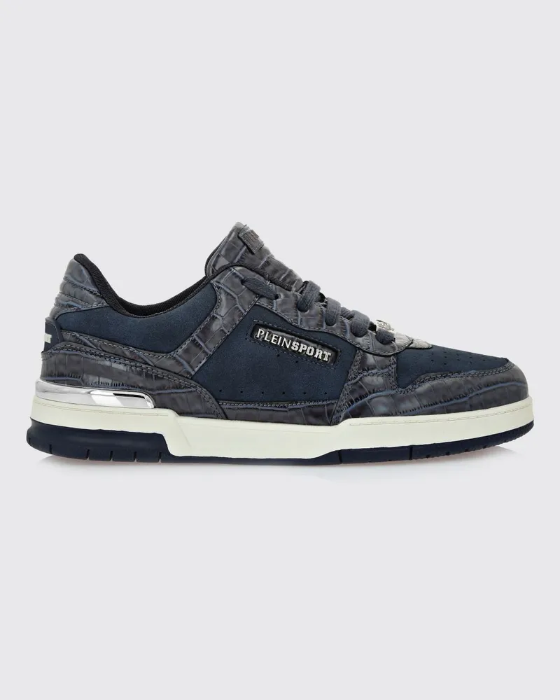 Philipp Plein Sneakers aus Wildleder und Leder mit Krokoprägung Türkis