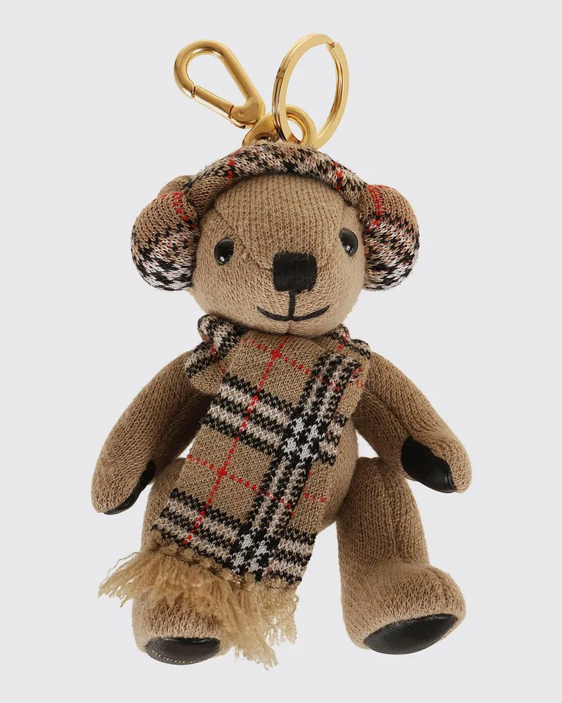 Burberry Thomas Bear Schlüsselanhänger aus Kaschmir und Wolle mit Vintage-Check-Muster von Sand