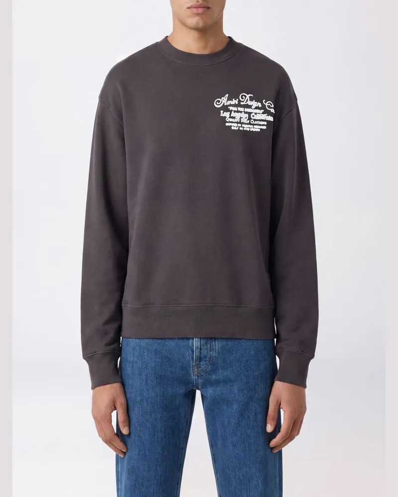 Amiri Sweatshirt aus Baumwolle mit gesticktem Logo und überschnittenen Schultern Grau