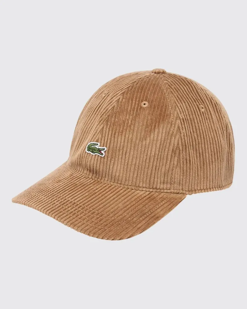 Lacoste Cord-Baseballkappe mit gesticktem Krokodil-Logo Braun
