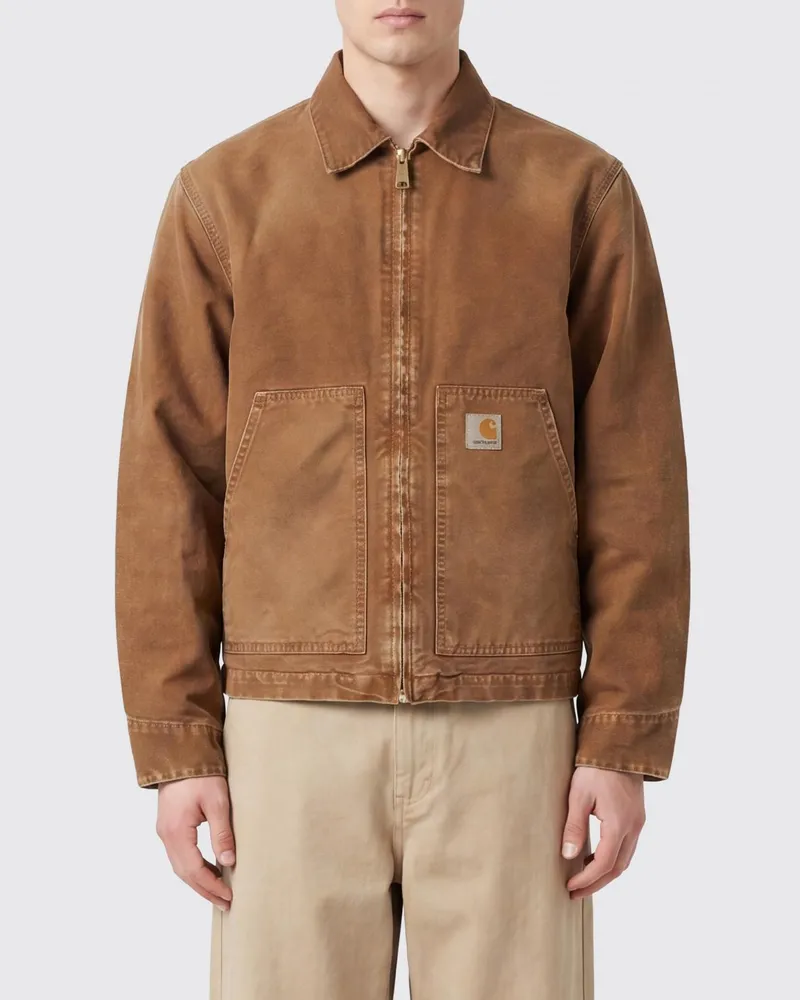 Carhartt WIP Hemdjacke OG Arcan aus Baumwolle mit Reißverschluss und aufgesetzten Taschen Braun