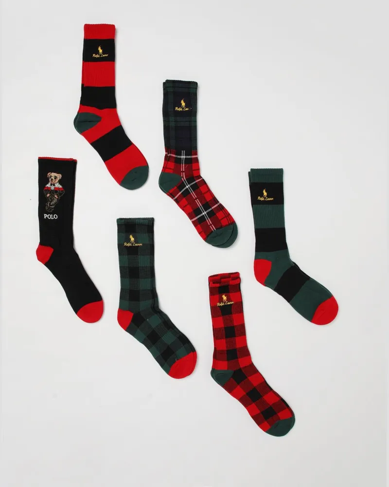 Ralph Lauren 6er-Set gemusterte Socken aus Stretch-Baumwolle Bunt