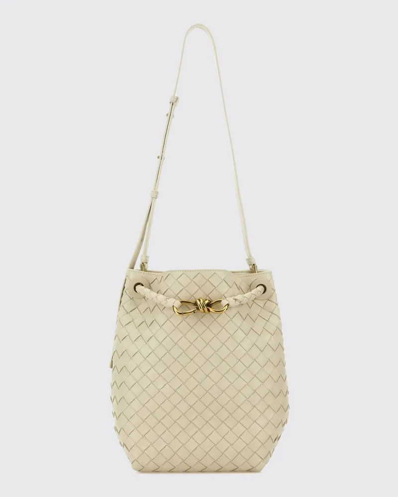 Bottega Veneta Andiamo Bucket Bag aus Lammleder mit verstellbarem Riemen Ivory