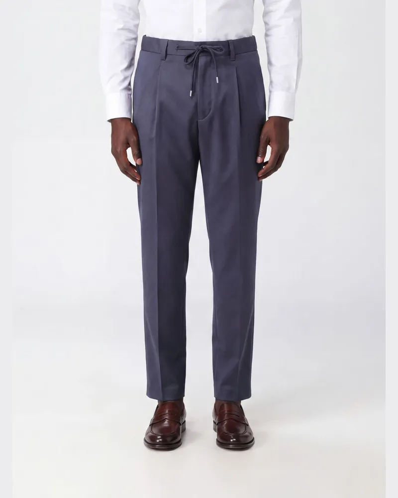 Herno Slim-Fit-Hose von aus Baumwolle mit Kordelzug und Gürtelschlaufen Schwarz