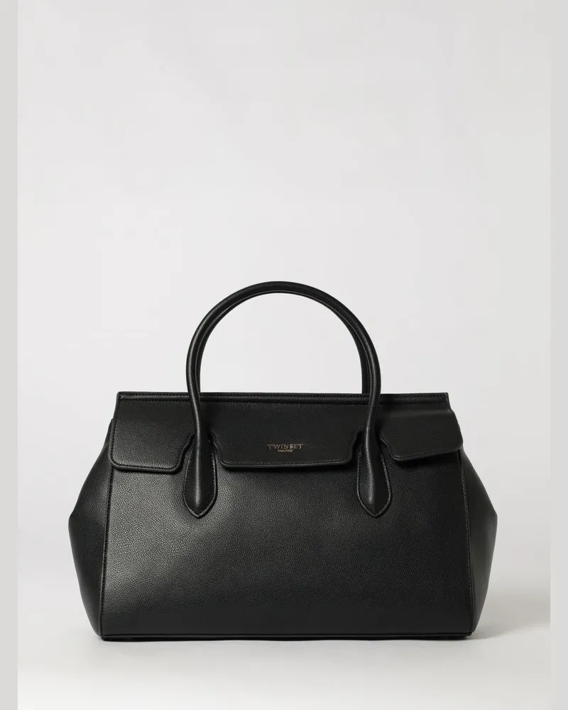 Twin-Set Tasche aus genarbtem Kunstleder Schwarz