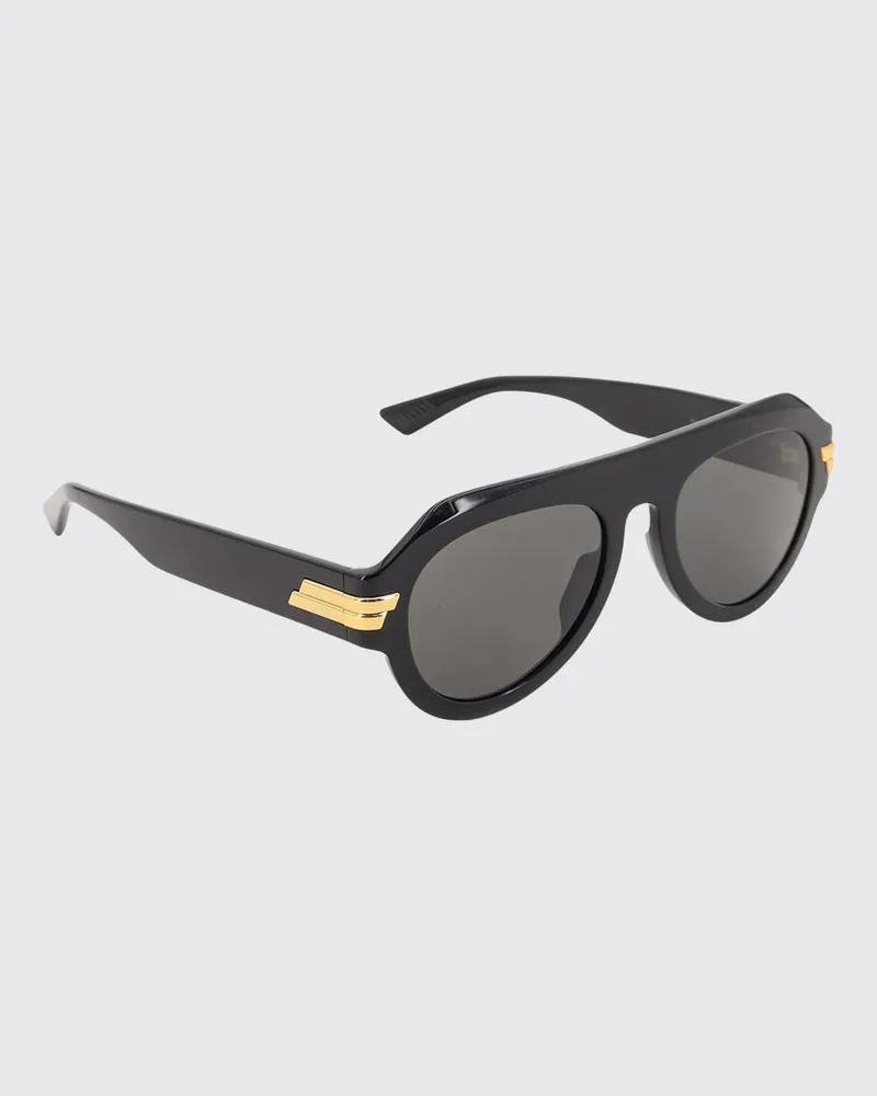 Bottega Veneta Aviator-Sonnenbrille aus Acetat mit abgerundetem Gestell Schwarz