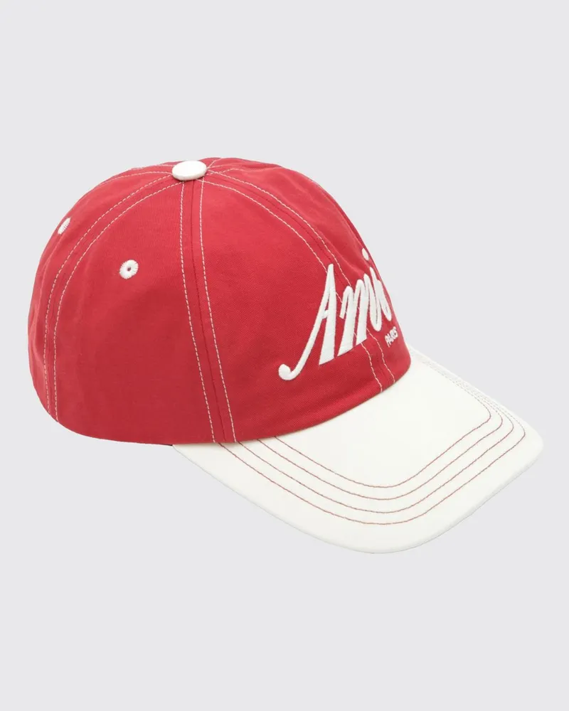 AMI Paris Baseballkappe aus Baumwolle von mit Ami de Coeur-Logo Rot
