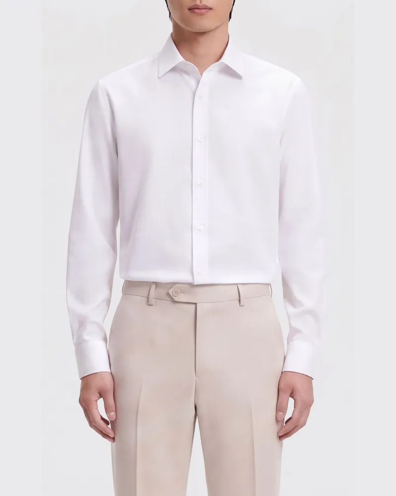 HUGO BOSS Regular-Fit-Hemd von aus Baumwolle mit Haifischkragen Weiß