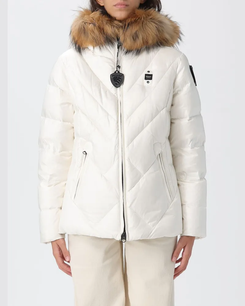Blauer Jacke damen Weiß