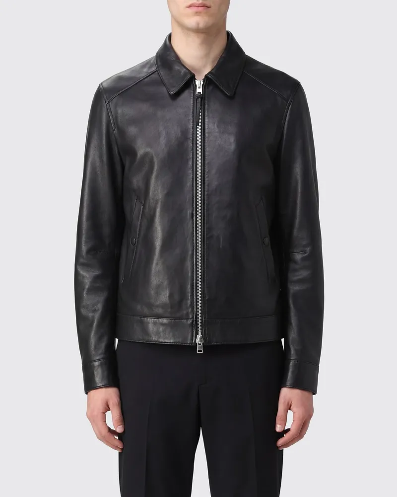 Tom Ford Hemdjacke aus glattem Lammleder mit Reißverschluss Schwarz