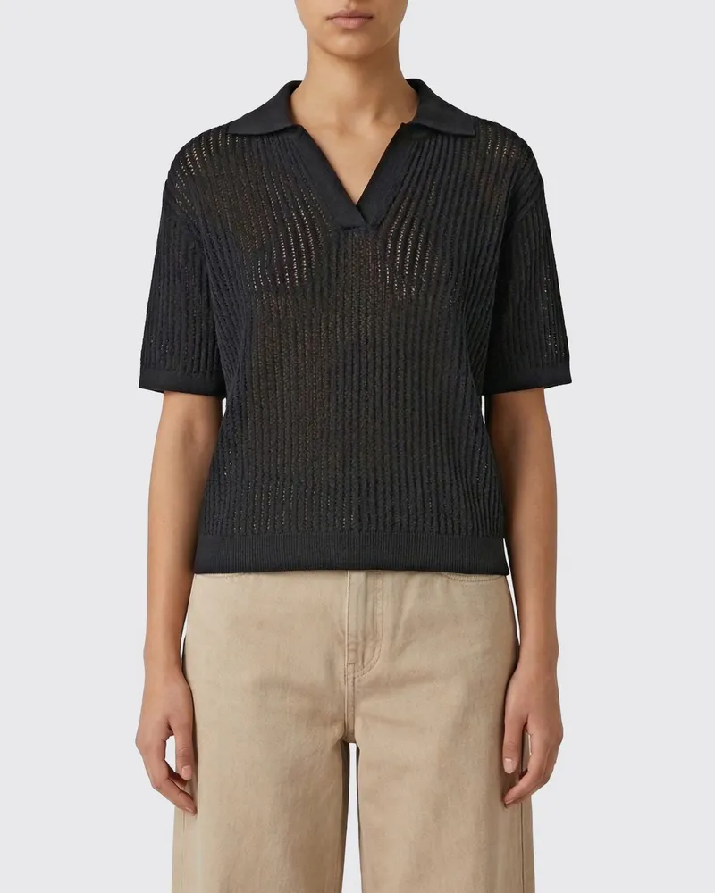 Roberto Collina Polo damen Schwarz