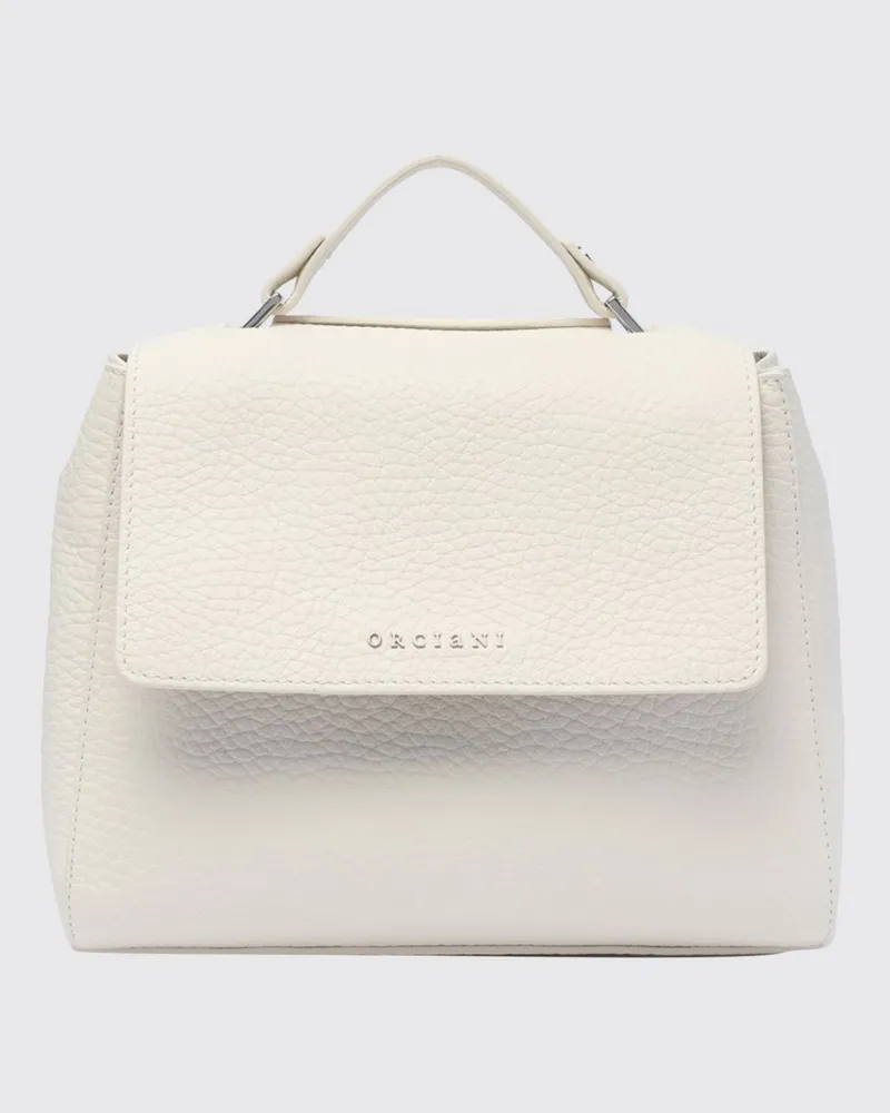 Orciani Sveva Soft Tasche aus genarbtem Leder Weiß