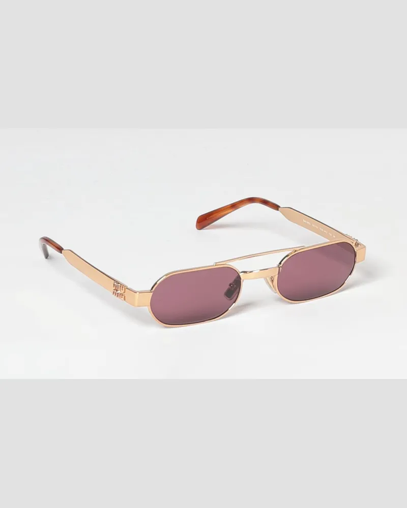 Miu Miu Aviator-Sonnenbrille aus Metall mit Doppelsteg und Schildpatt-Bügeln Gold