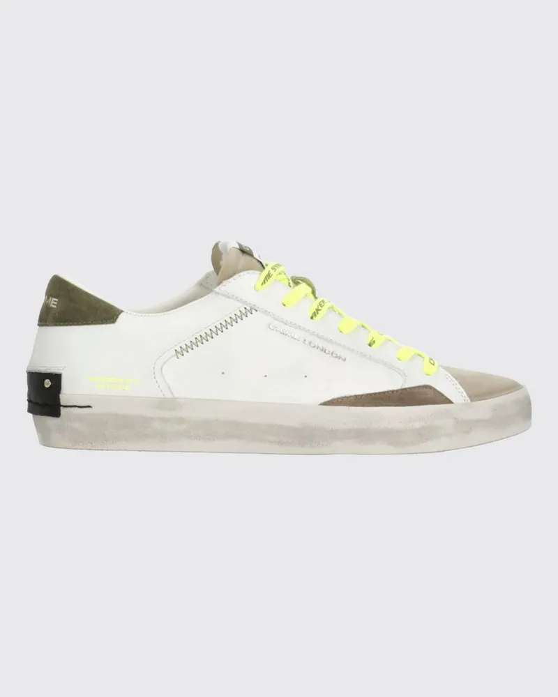 Crime Distressed Sneakers aus Leder und Wildleder mit Schriftzug-Logo Beige