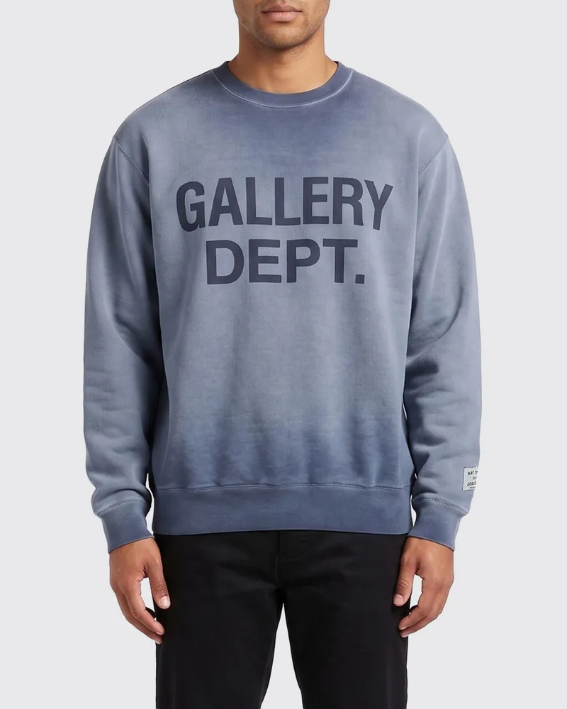 GALLERY DEPT. Rundhals-Sweatshirt aus Baumwolle mit kontrastierendem Logo-Print Blau