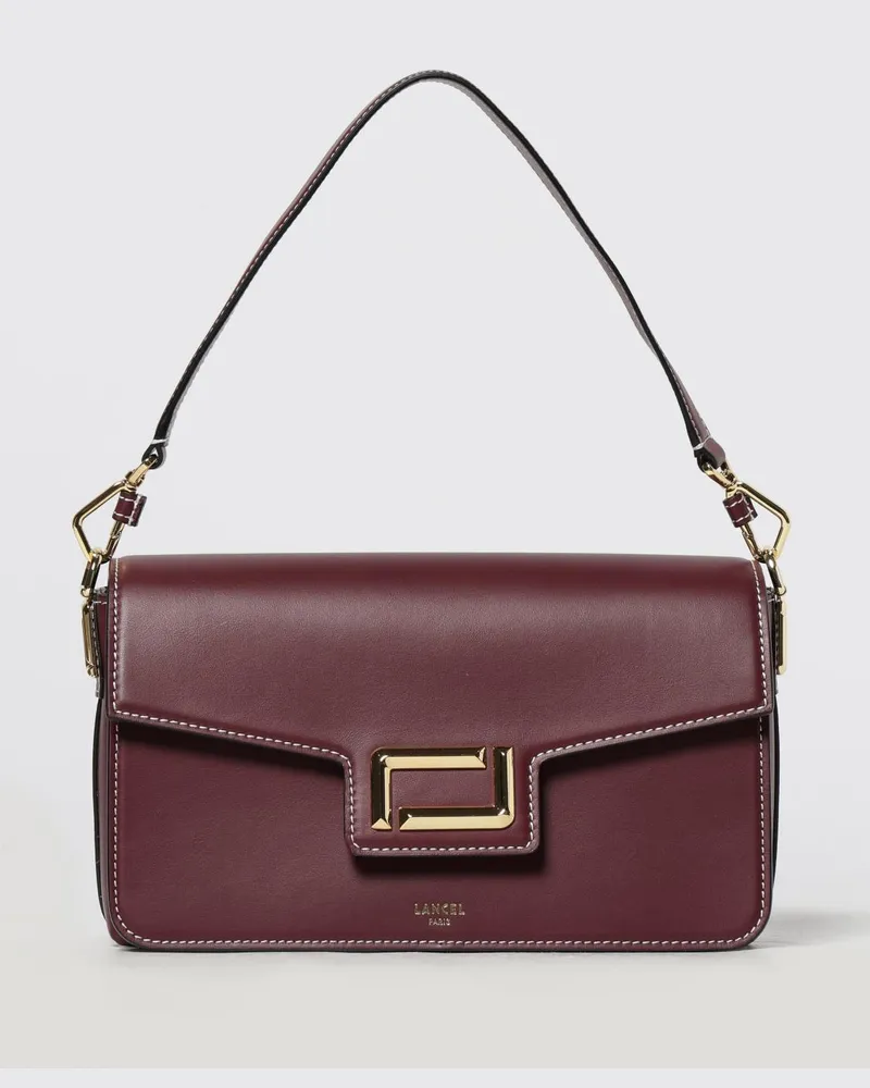 Lancel Schultertasche damen Burgunderrot