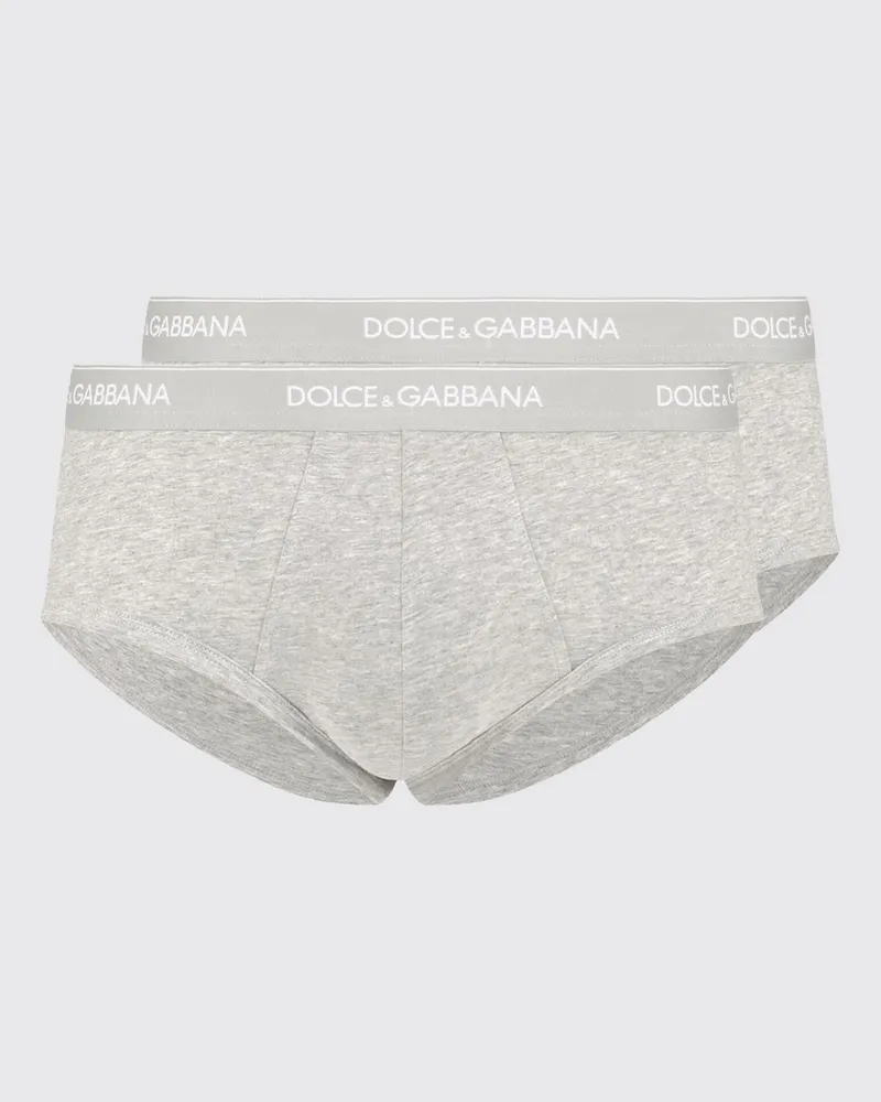 Dolce & Gabbana DOLCE  GABBANA Set mit 2 Slips aus Stretch-Baumwolle Dolce & Gabbana Grau