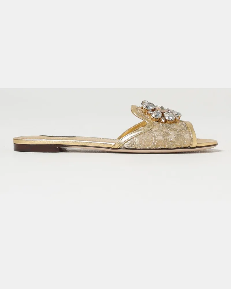 Dolce & Gabbana Flache sandalen damen Dolce & Gabbana Gold