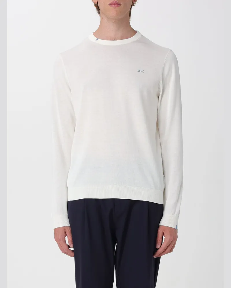Sun68 Rundhals-Pullover aus Baumwolle Weiß