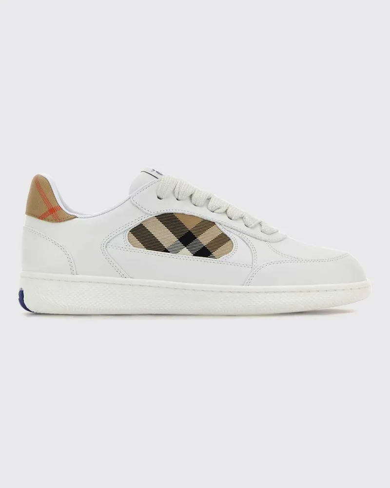 Burberry Terrace Kalbsleder-Sneaker mit Vintage-Check-Details Weiß