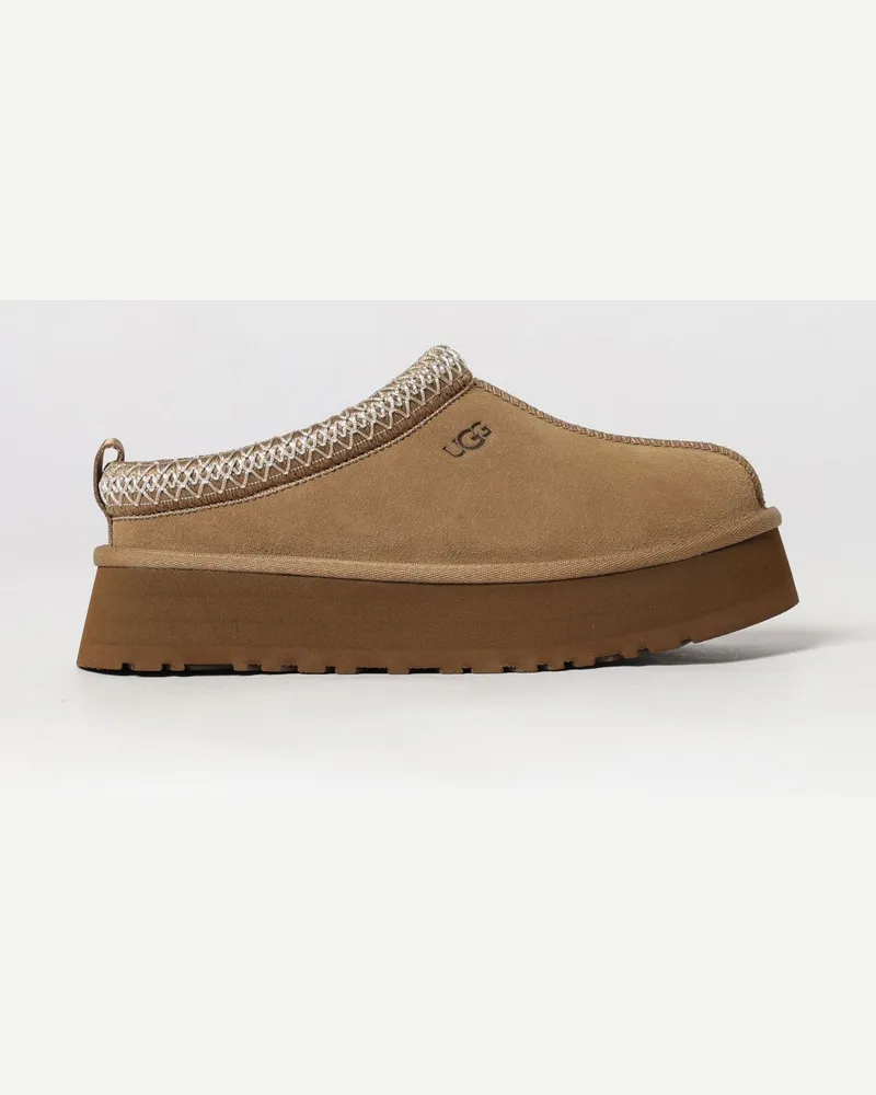 UGG Tazz II Mules aus Veloursleder mit Plateausohle und Kontrastnähten Burnt