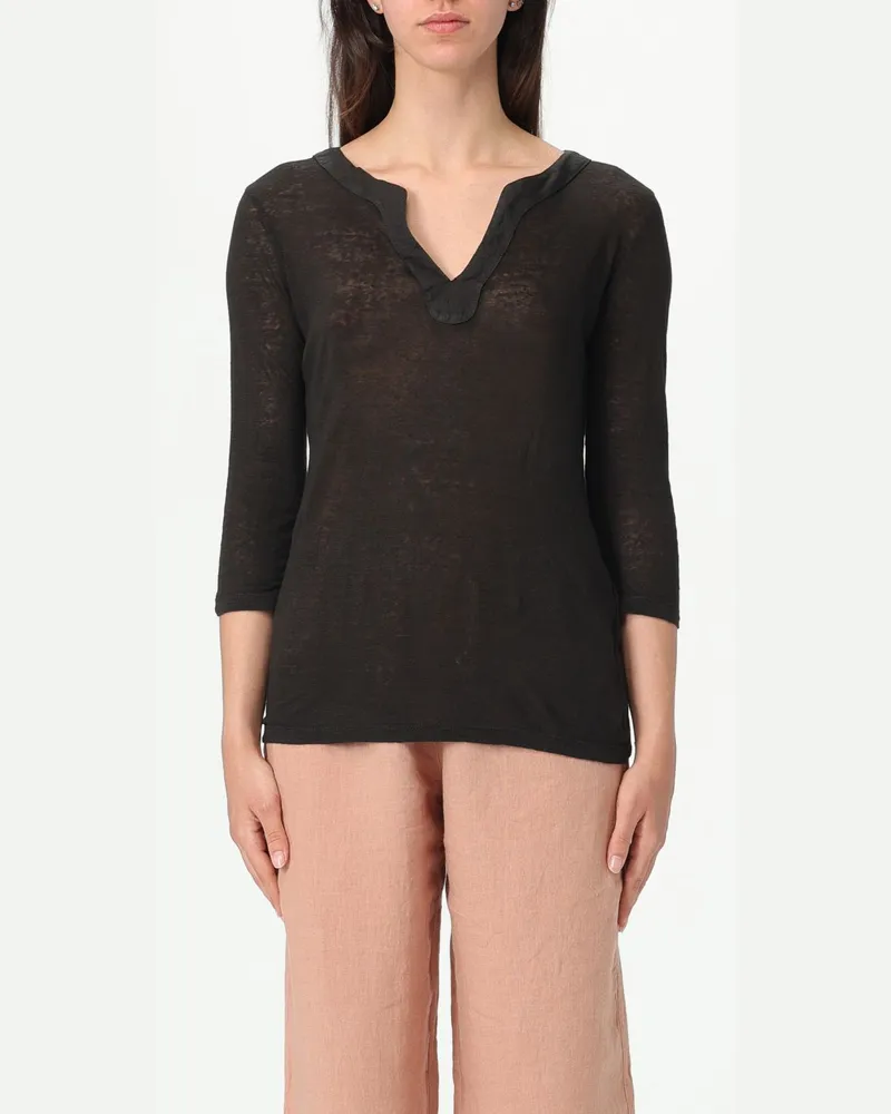 120% Lino T-shirt damen Schwarz