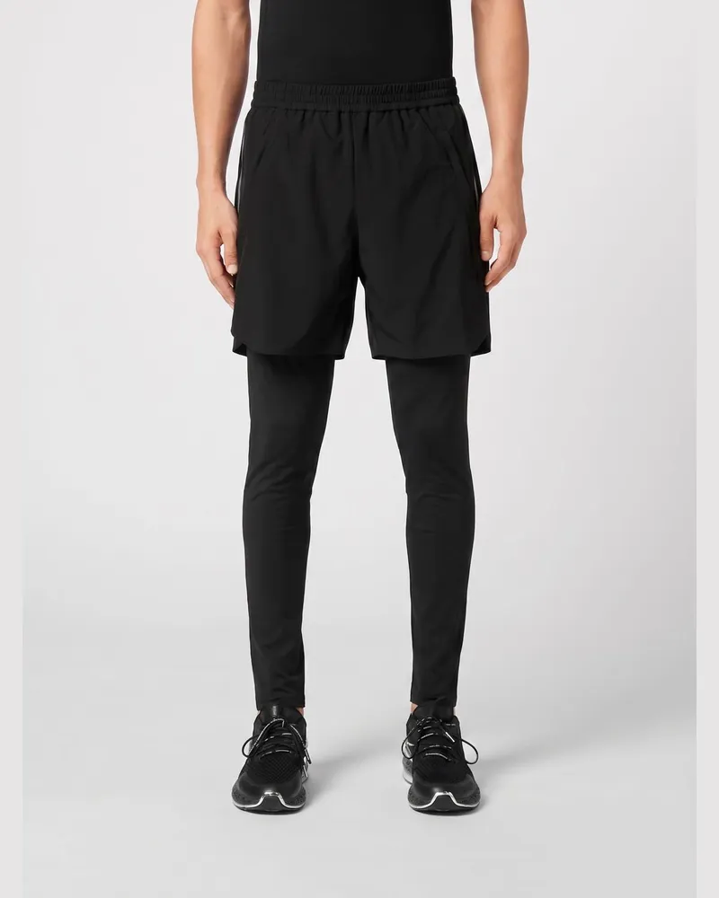 Philipp Plein Sporthose aus Stretch-Funktionsgewebe Schwarz