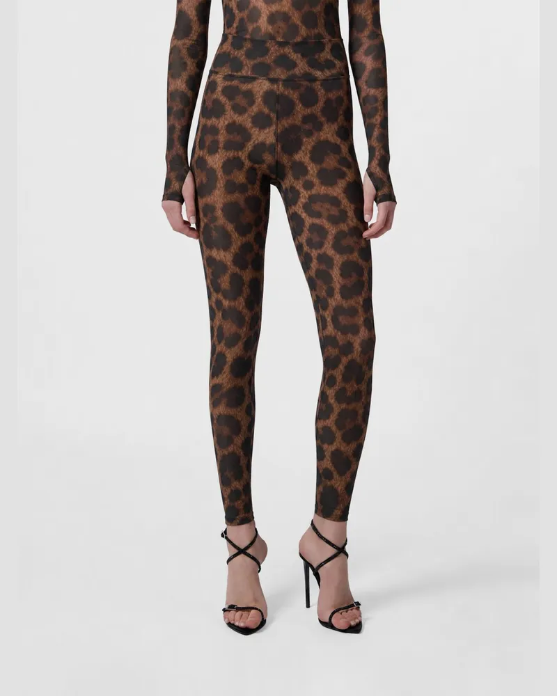 Philipp Plein Skinny-Fit-Leggings aus Jersey mit Animal-Print und hohem Gummibund Bunt
