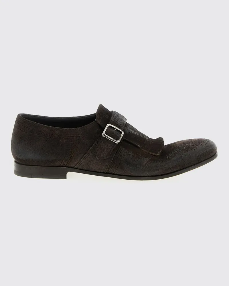 Church's Shanghai Monk Strap aus Wildleder mit Brogue-Muster Braun