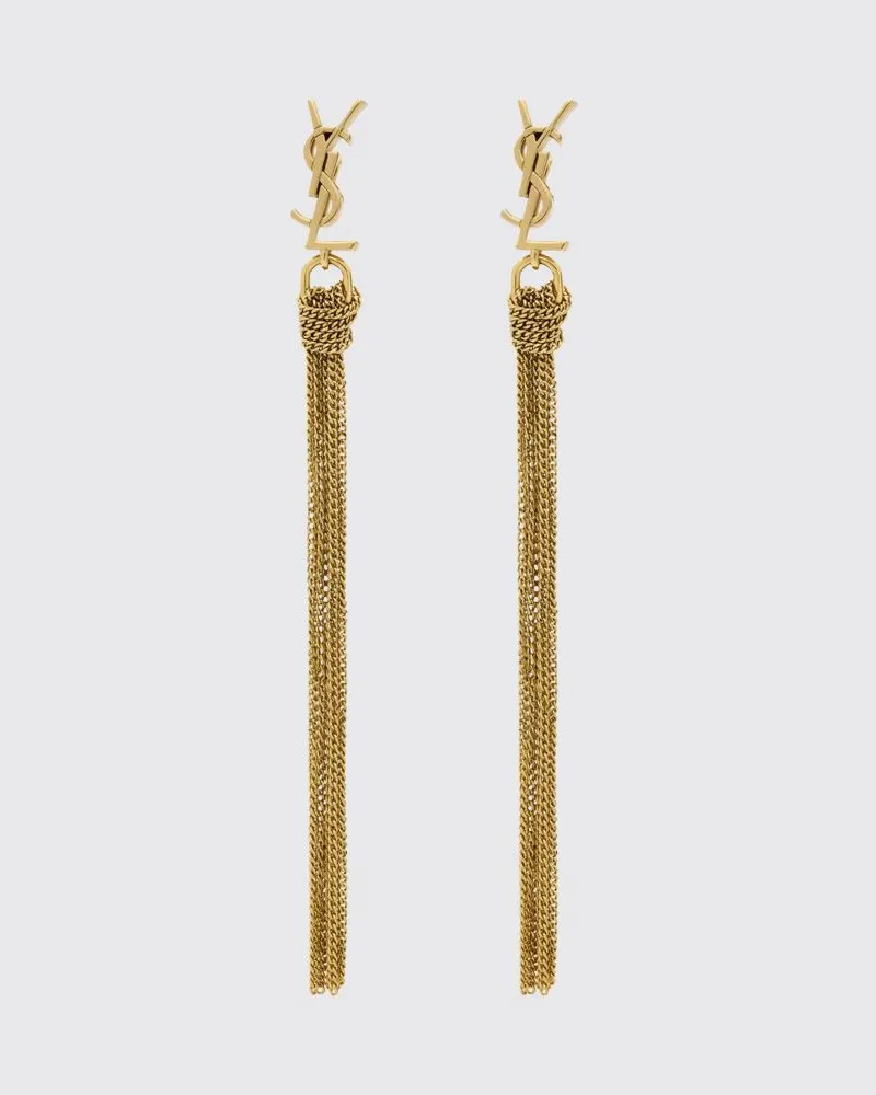 Saint Laurent YSL-Monogramm-Ohrringe aus Messing Stahl