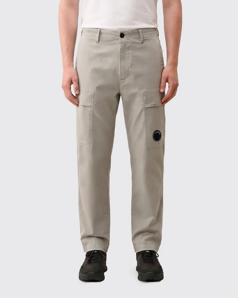 C.P. Company Cargohose aus Stretch-Baumwolle mit geradem Bein und Logo Grau