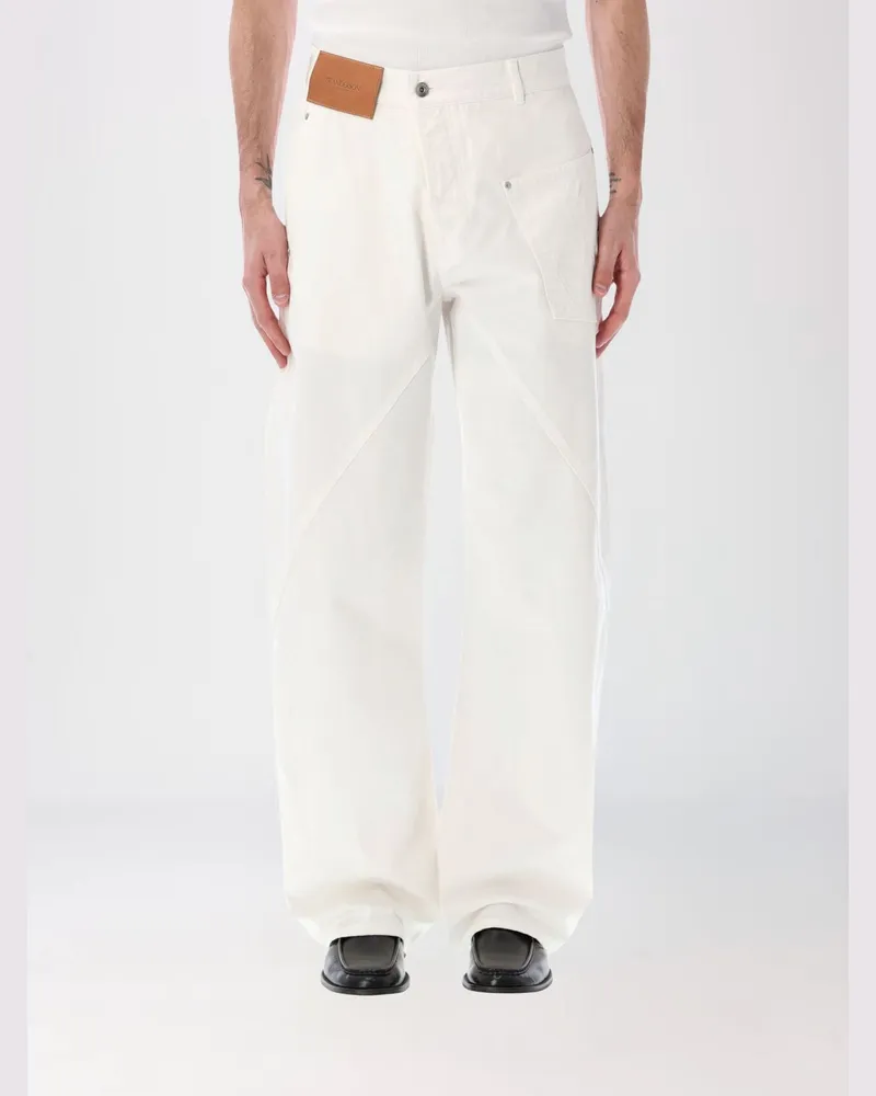 J.W.Anderson Twisted Workwear Wide-Leg Jeans aus Denim Weiß
