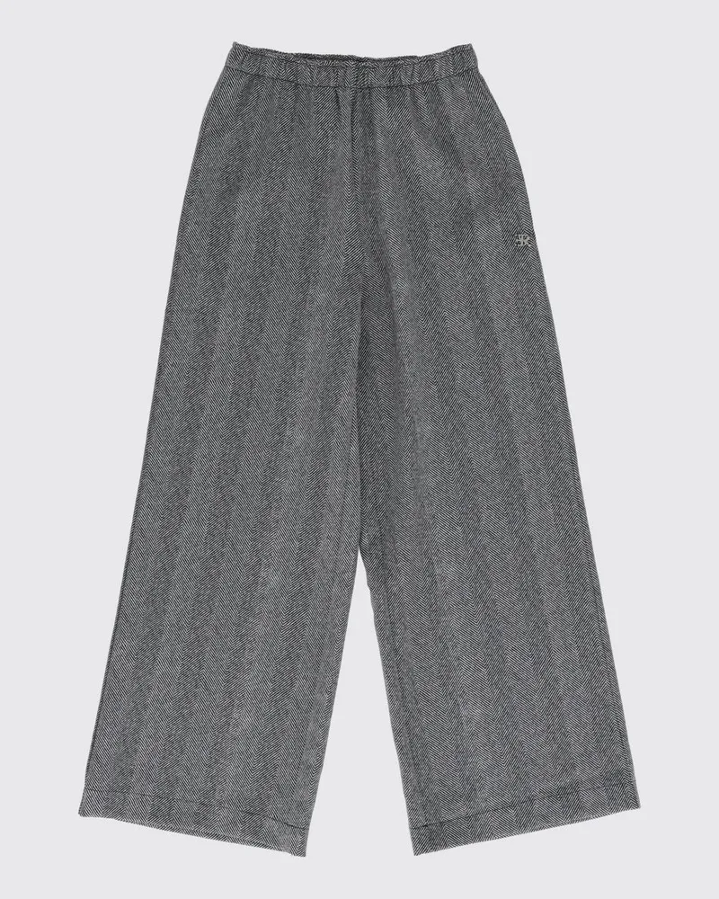 Ermanno Scervino Palazzo-Hose aus Jersey mit Chevron-Muster für Mädchen Weiß