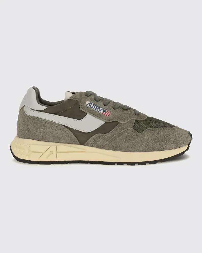 AUTRY Reelwind Sneakers aus Nylon und Rindsveloursleder mit gezackter Sohle Grün