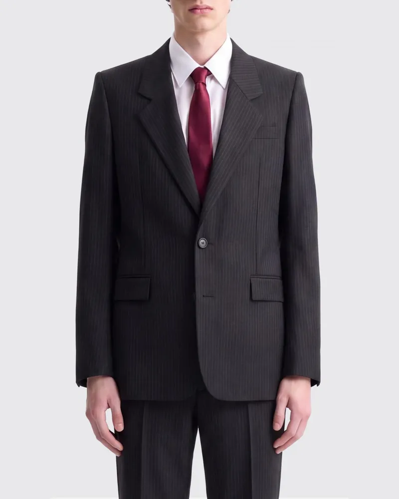 Saint Laurent Einreihiger Wollblazer Schwarz