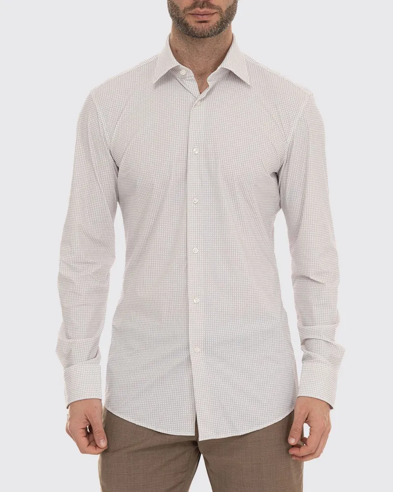 HUGO BOSS Stretch-Jersey-Freizeithemd Beige